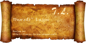 Thurzó Lajos névjegykártya